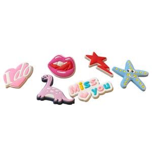 6 Shoe Clog Charms Decorations Starfish Dinosaur Miss You